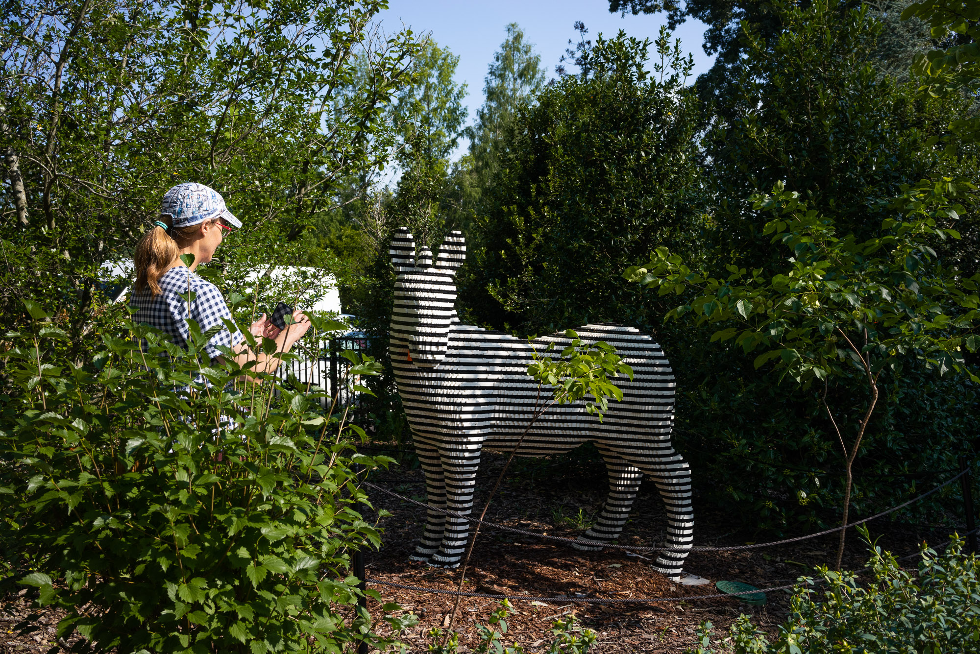 Fancy Zebra sculpture by Sean Kenney